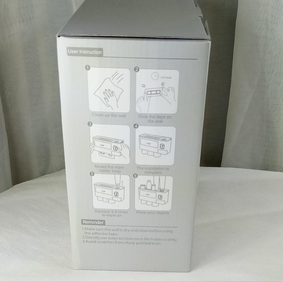 IHave 2 Cups Wall Mounted Toothbrush Holder With Toothpaste Dispenser - Picture 5 of 9